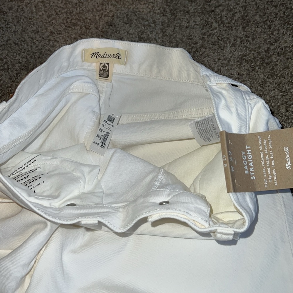 Madewell Baggy Straight White Jeans - Picture 4 of 8